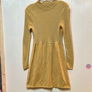 FP Movement by Free People Gold Knit Mini Dress
